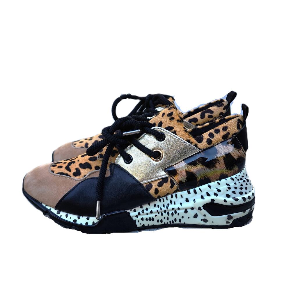 Steve Madden Cliff Cheetah Print Wedge Fashion Sneakers 8 - Picture 9 of 10